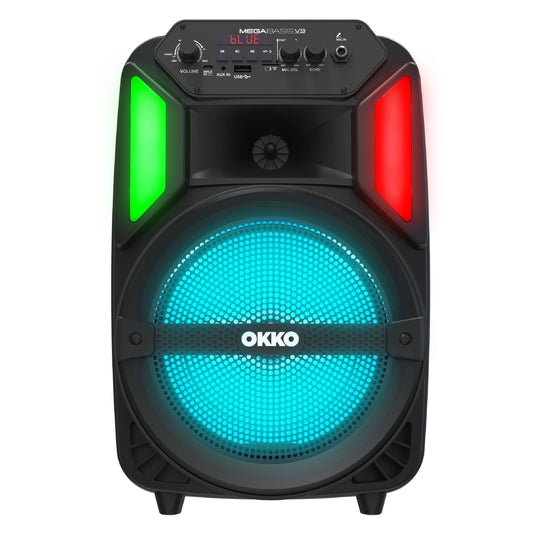 Megabass V3 Jobsite Portable Bluetooth Speaker and Karaoke System with LED Lights