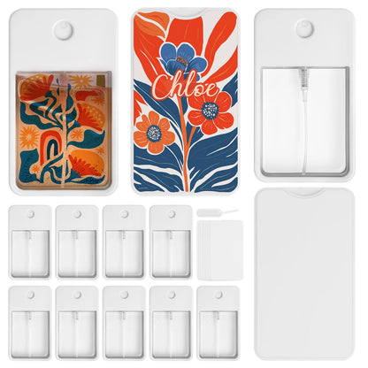 PYD Life Sublimation Blanks Card Perfume Spray Bottle 1FL. OZ 30 ml , Portable Refillable Travel Mist Sprayer with 16 PCS Double-Sided Sublimation Aluminum Sheets for Custom Design(2 options) 12 Pack & 96 Pack & 192 Pack