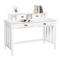 Modern Wood Computer Desk with 4 Drawers, White