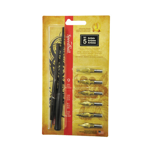 Artist Set No. 5, 6 Dip Pen Nibs with Holder and Crowquill Pen
