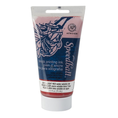 Block Printing Ink, Water-Based, 2.5 Oz., Light Red