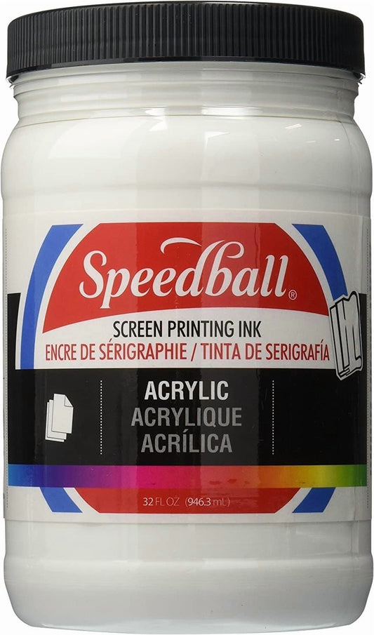 Acrylic Screen Printing Ink, 32-Ounce, White