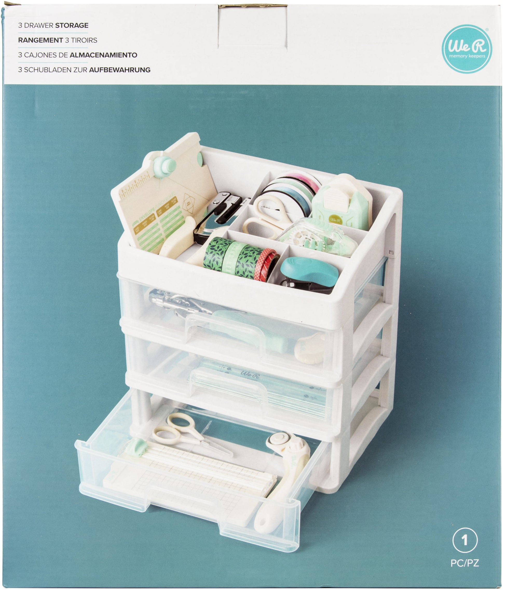 We R 3-Drawer Plastic Storage-11"X8"X12.5" Case