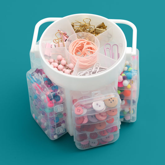 We R Craft Caddy Translucent Plastic Storage-6.3"X6.3"X5.7" Case