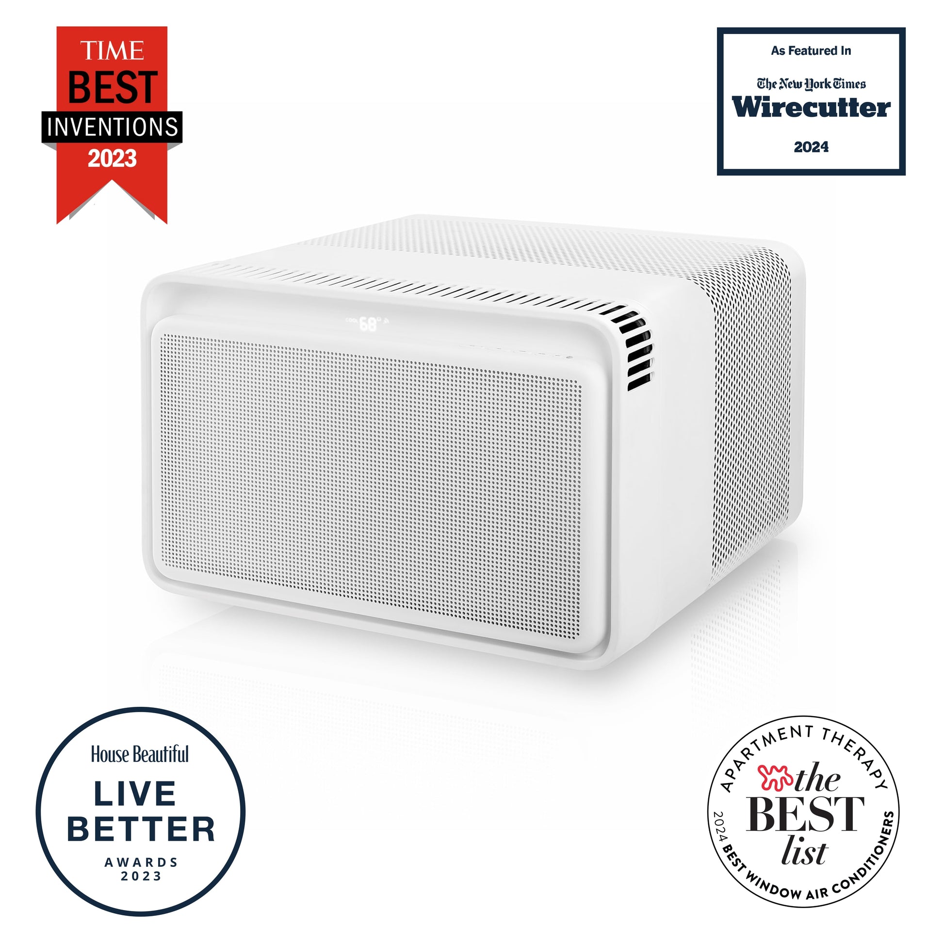 6,000 BTU Window Air Conditioner - Quiet & Smart, Cools up to 250 Sq. Ft. - #1 Easy Install No Assembly, App/Wi-Fi, Voice-Enabled, Remote Control, 2X Insulation, White