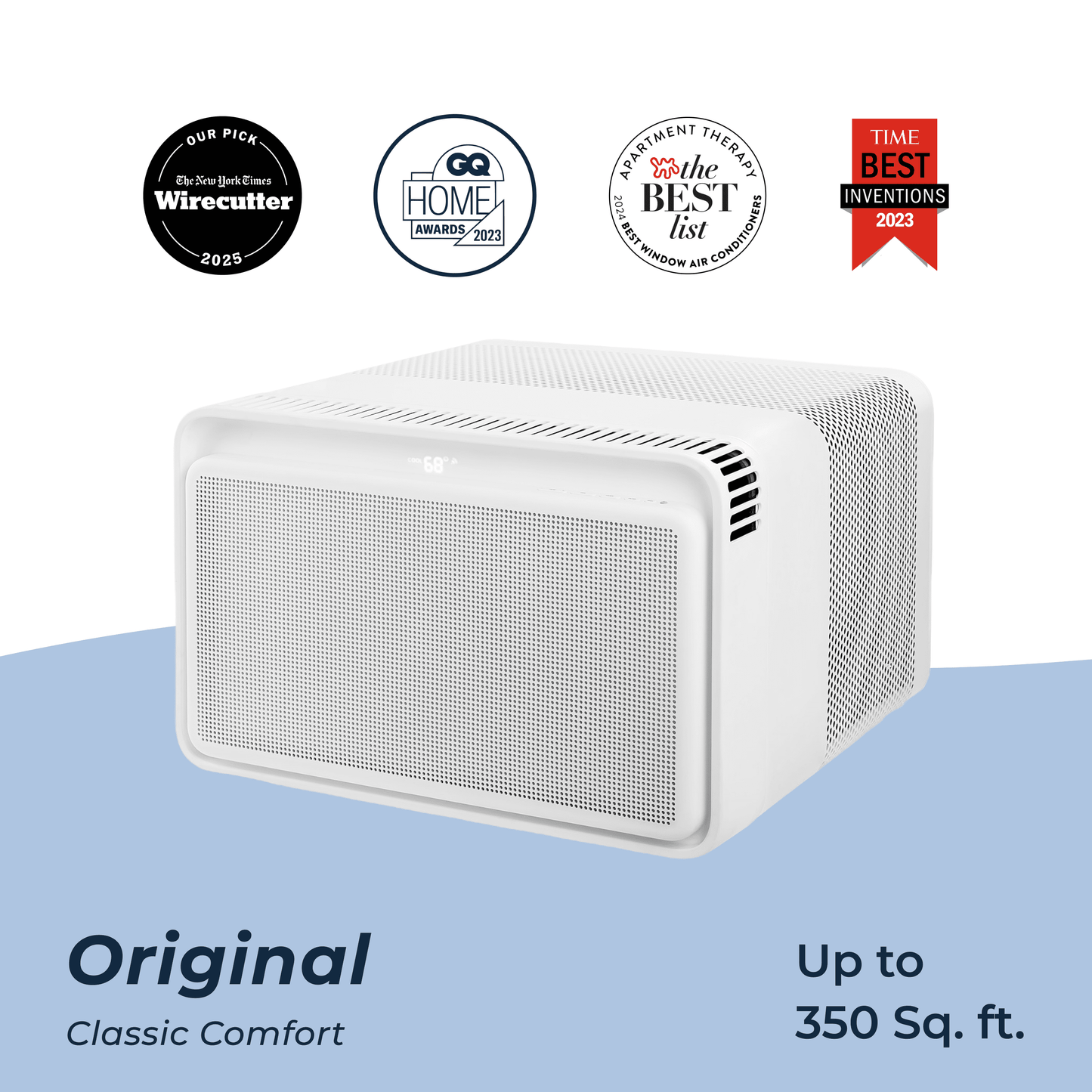 8,000 BTU Window Air Conditioner - Quiet & Smart, Cools up to 350 Sq. Ft. - #1 Easy to Install AC, App/Wi-Fi, Remote Control, Voice-Enabled, 2X Insulation, White