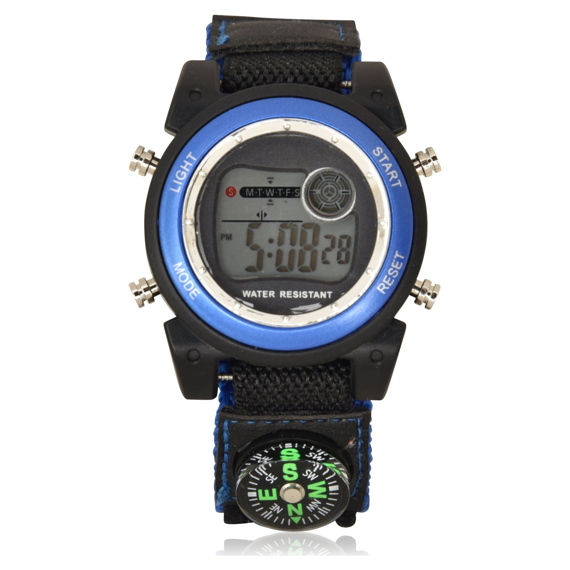 Black and Blue LED Fast Strap Watch with Compass (WN4034WM)
