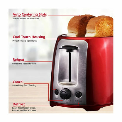 Cool Touch 2-Slice Extra Wide Slot Toaster - Red