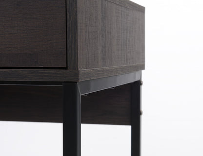 Wood & Metal Writing Desk with 1 Drawer &1 Door for Teens/Adult, 29.92 In, Espresso Finish