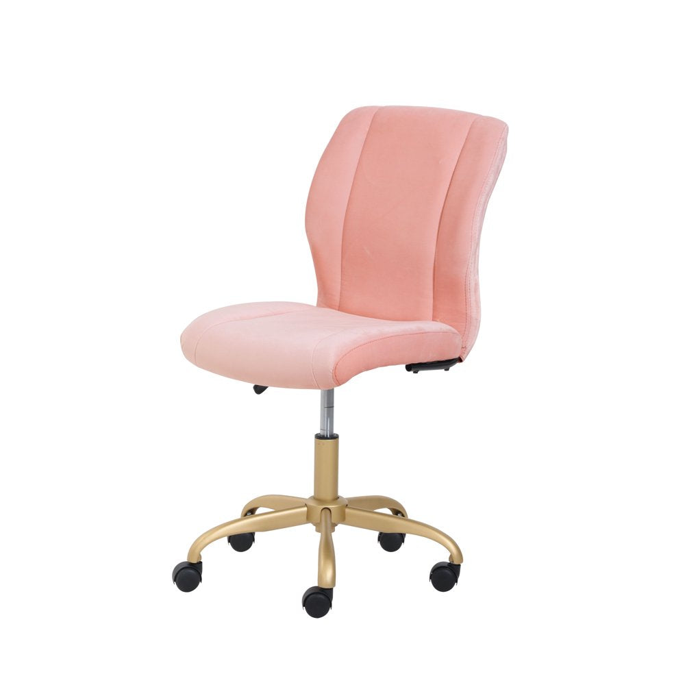 Plush Velvet Office Chair, Pearl Blush