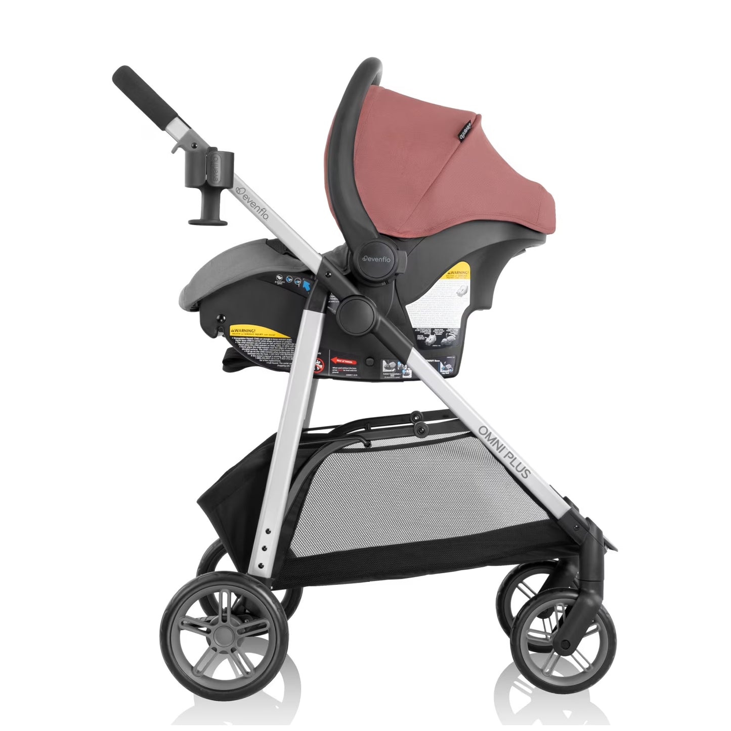 Evenflo Omni plus Travel System with Litemax Infant Car Seat, Shasta Pink