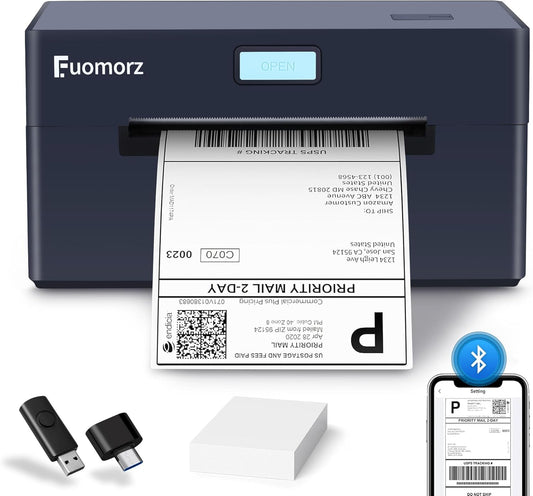 Bluetooth Thermal Shipping Label Printer 4×6 Label Makers for Small Business and Family Compatible with Windows,Mac,Android,Ios Widely Used for Ebay, Amazon, Shopify, Etsy, USPS