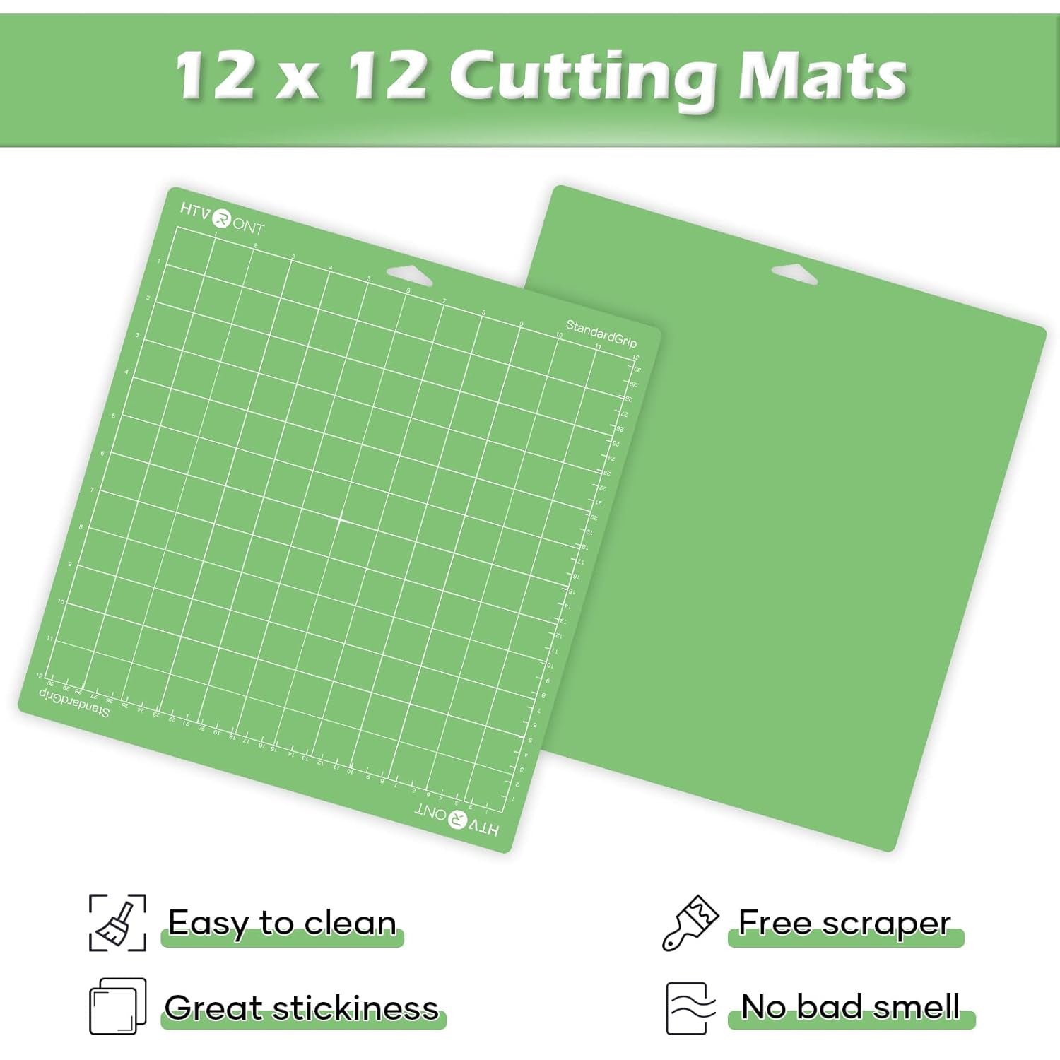 Loklik Cutting Machine 2 by HTVRONT - 5 in 1 Vinyl Cutter Machine & Standard Grip Cutting Mats- 2 Pack 12X12