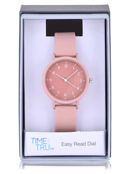 Adult Unisex Analog Watch in Pink and Silicone Band (42000WML)