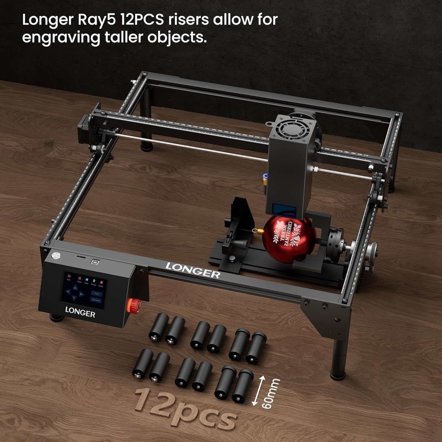 Longer Ray5 20W Laser Engraver with Air Assist Kit 3-In-1 Rotary Roller Kit DIY CNC Laser Cutter Tool for Metal Glass Wood,Engraving Area 400 * 365Mm