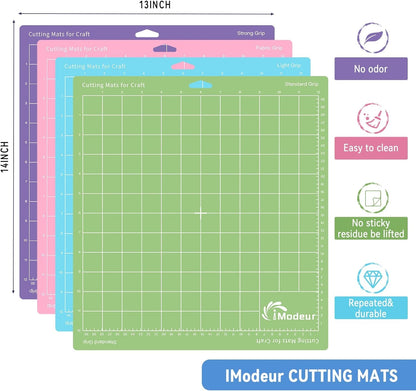 Imodeur 10 Pack Cutting Mats -12"X12" Cutting Mats for Cutting Machine Accessories - Mats for Explore Air 2/ Maker 2/3
