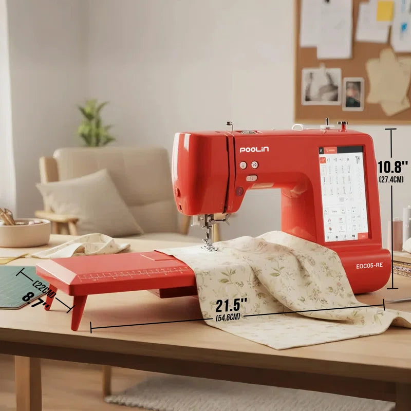 Poolin Eoc05Re(2In1) Computerized Sewing & Embroidery Machine 7.9X11" Area, 7" Touch Screen with Wireless Connectivity