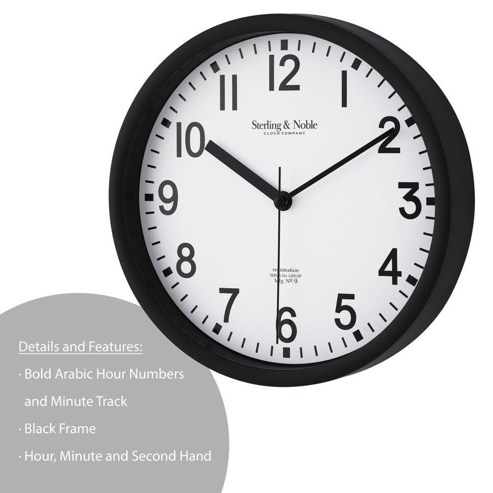 Basic Indoor 8.78" Black Analog round Modern Wall Clock