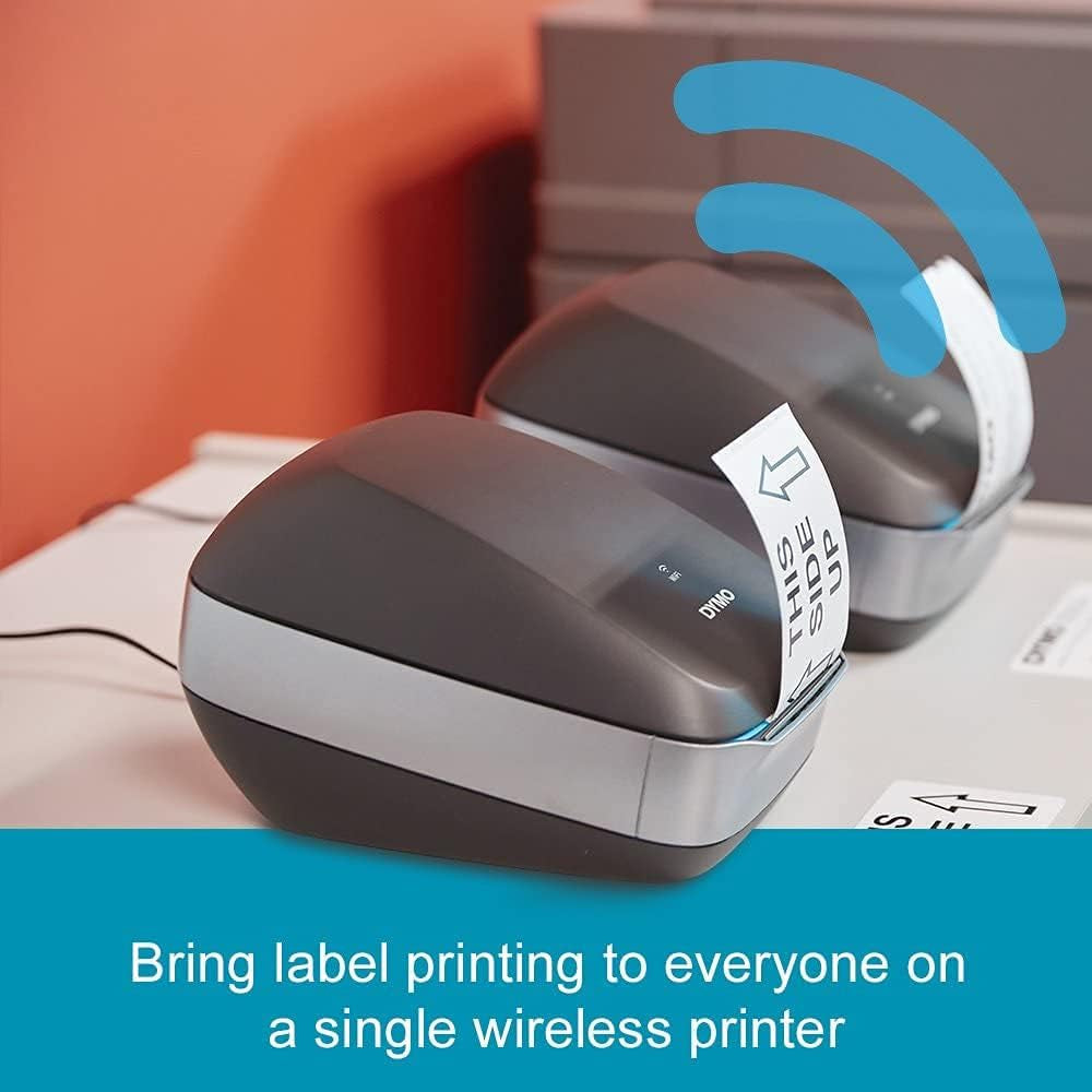 DYMO Labelwriter Wireless Label Printer | Direct Thermal Printer Great for Shipping Warehouse Labels Name Badges Barcodes and More Connect through Wi-Fi for Home & Office Organization Black