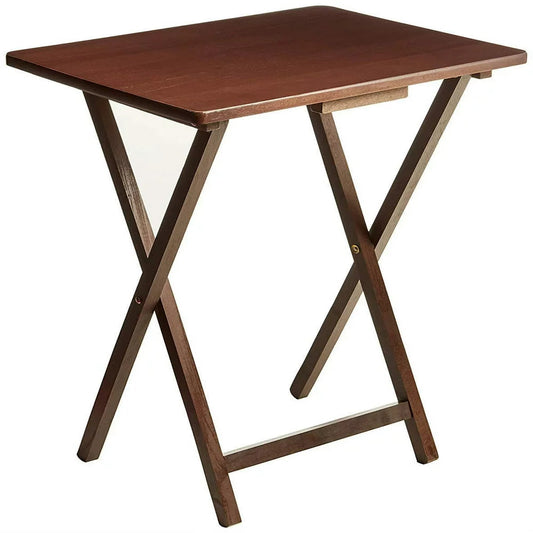 Indoor Single Folding TV Tray Table - Walnut L 19 X W 15 X H 26