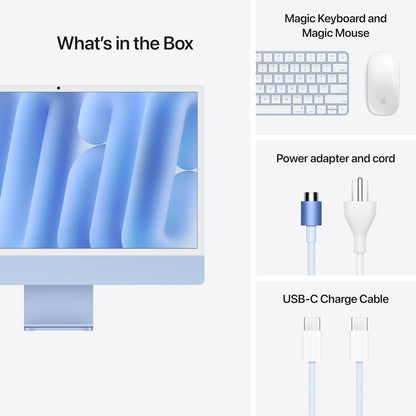 Apple 2024 Imac All-In-One Desktop Computer with M4 Chip with 8-Core CPU and 8-Core GPU: Built for Apple Intelligence, 24-Inch Retina Display, 16GB Unified Memory, 256GB SSD Storage; Blue