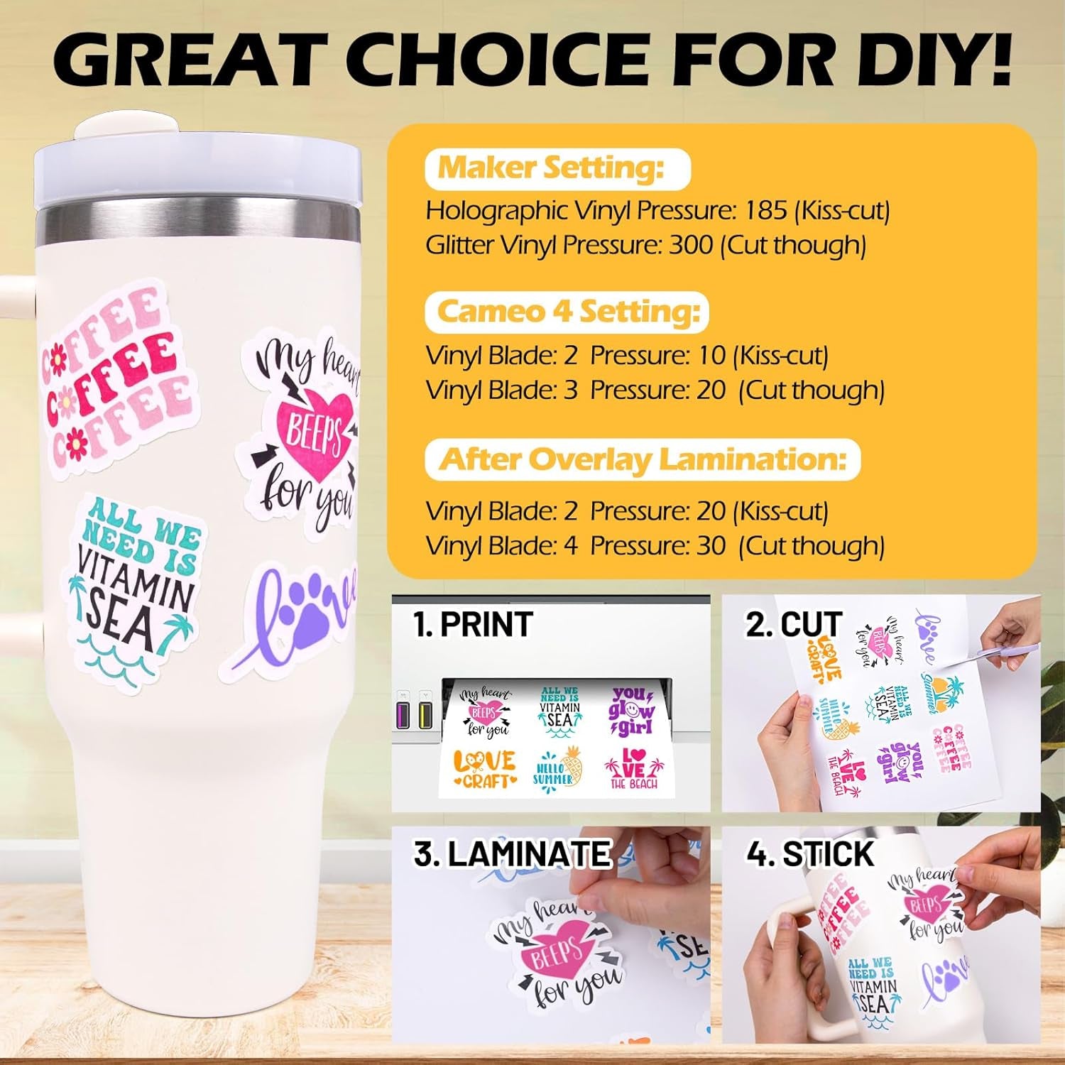 Matte Laminating Sheets Matte Laminate Sheets for Inkjet Printable Vinyl Sticker Paper Transfer Tape for Vinyl 8.26" X 11.69" A4 56Pcs Clear Contact Paper for Scrap-Booking, Photo Paper