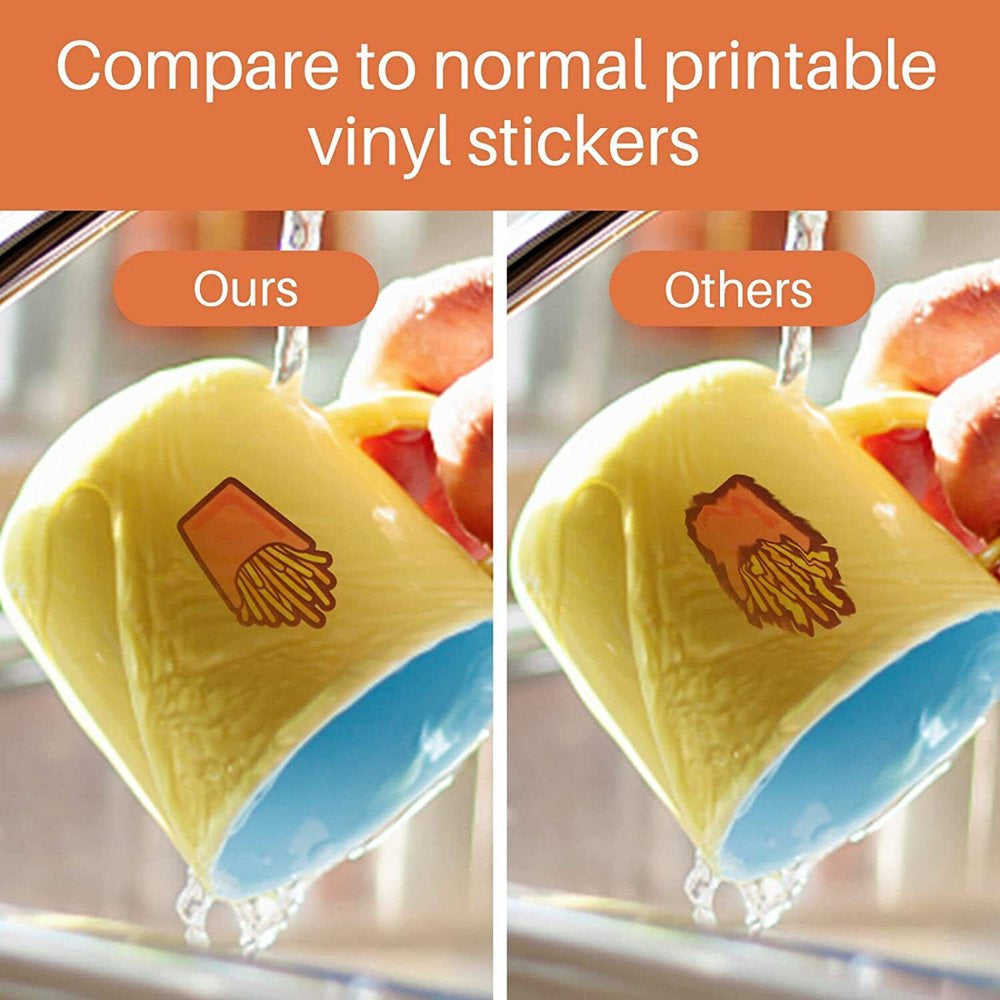 Sublimation Sticker Paper - 20 Pcs 8.5" X 11" Glossy Transparent Waterproof Sublimation Stickers （White）