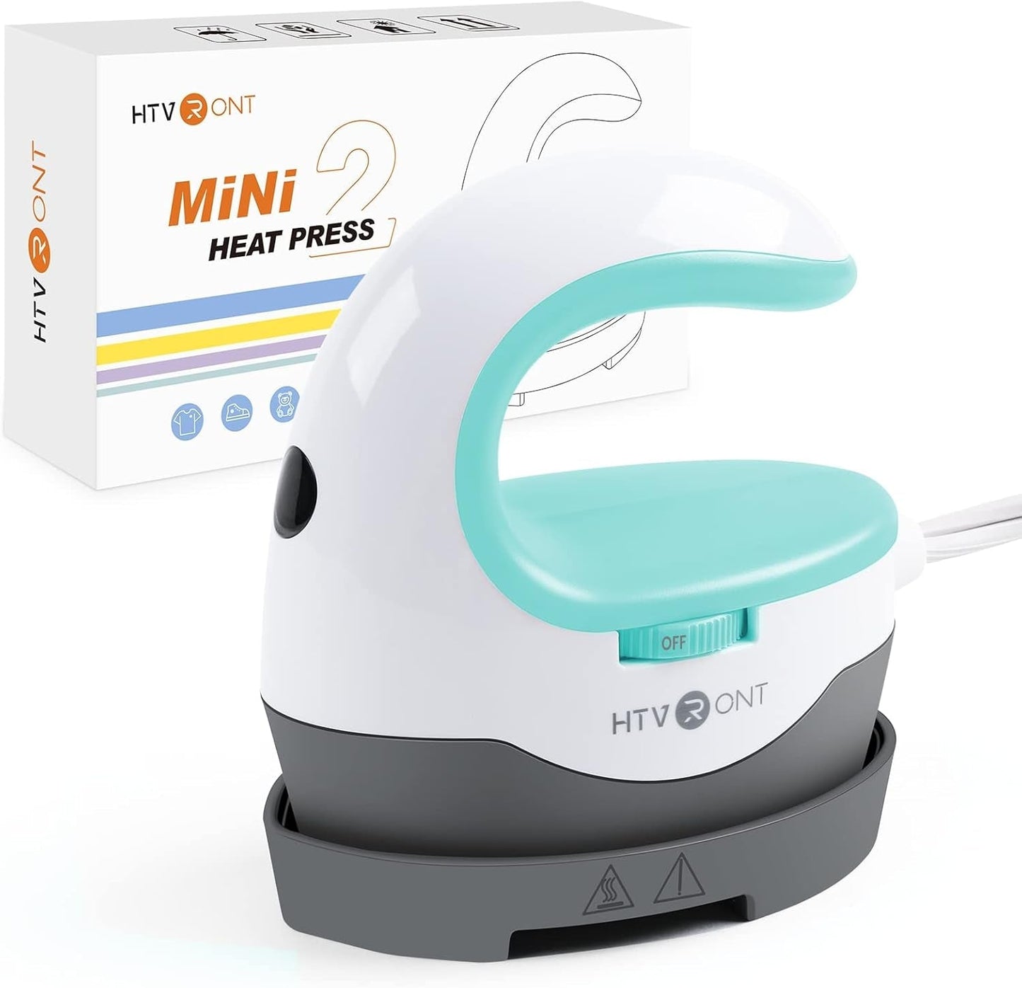 Heat Press Mini Heat Press Machine, Small Heat Press Portable Iron Press Machine for T Shirts, Hats, Heating Transfer Projects (Mint)