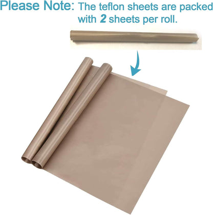 4 Pack Teflon Sheet for Heat Press, Non-Stick Craft Mat, Teflon Heat Transfer Press Sheet for T Shirt Press Machine (12" X 16")