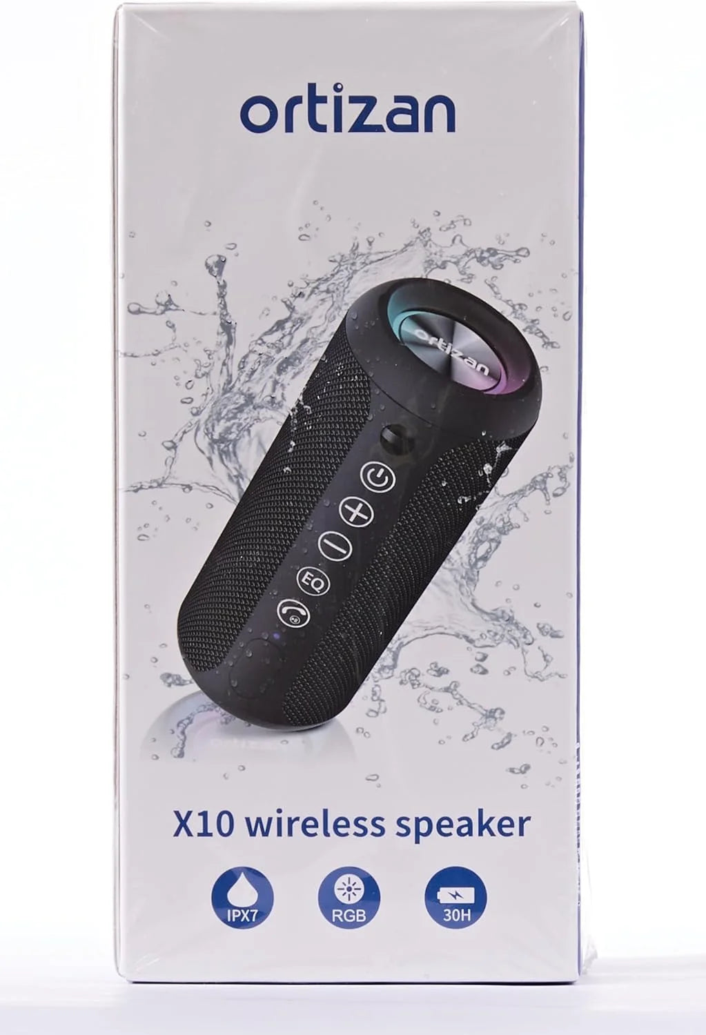 Wireless Portable Speaker,Ipx7 Waterproof Bluetooth Speaker, 24W Loud Stereo Sound, Bassboom Technology, TWS Pairing, Built-In Mic, 30H Playtime with Lights for Home Outdoor - Black