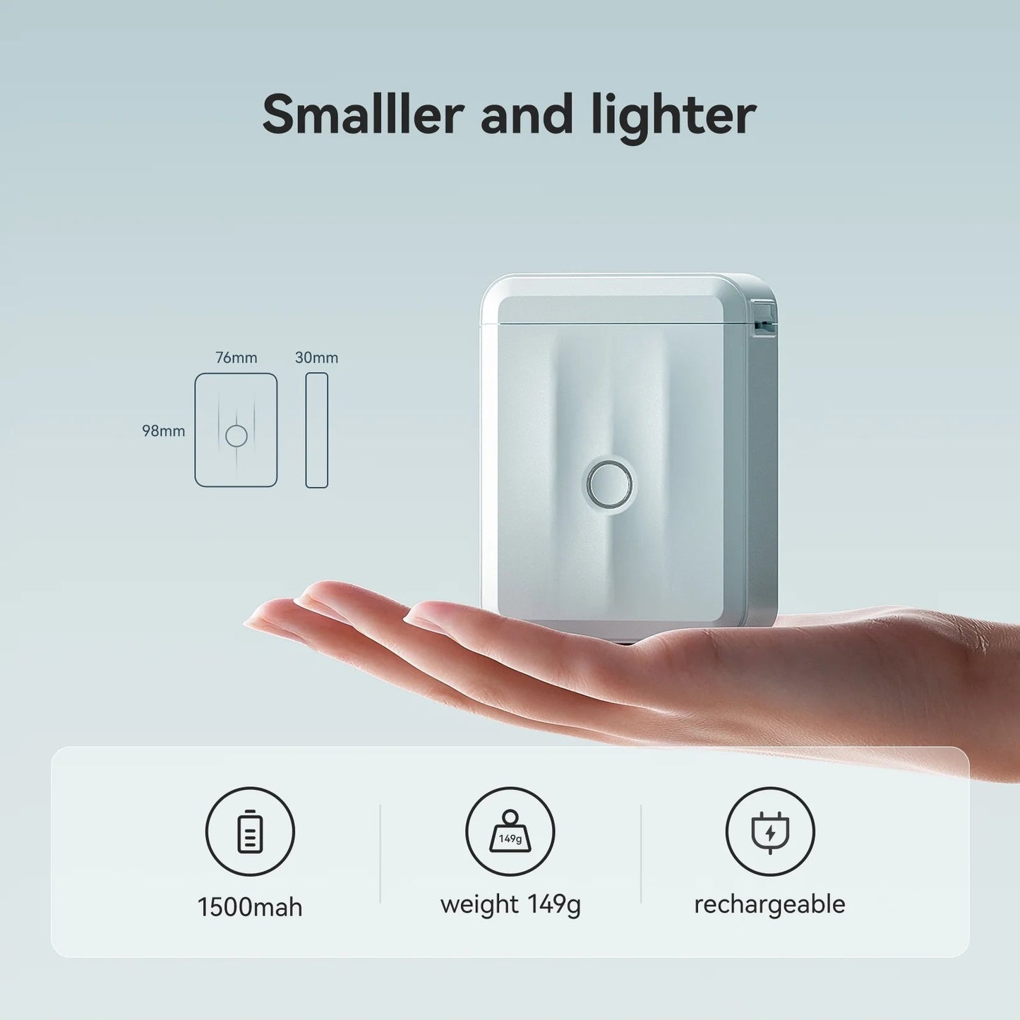 Label Maker D110 Upgraded Mini Portable Label Printer Inkless Labeler Sticker Bluetooth Rechargeable Thermal Label Maker Machine with Tape(Blue)