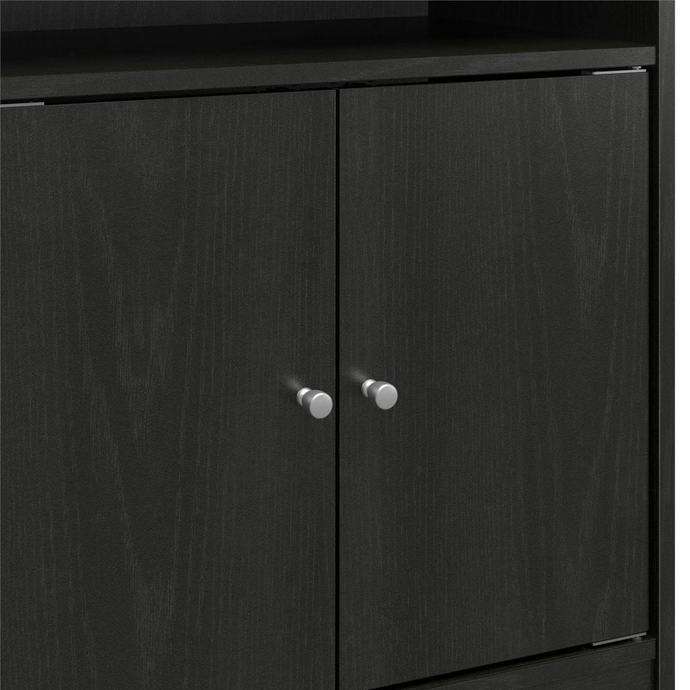 Landry Kitchen Microwave Cart, Black Oak