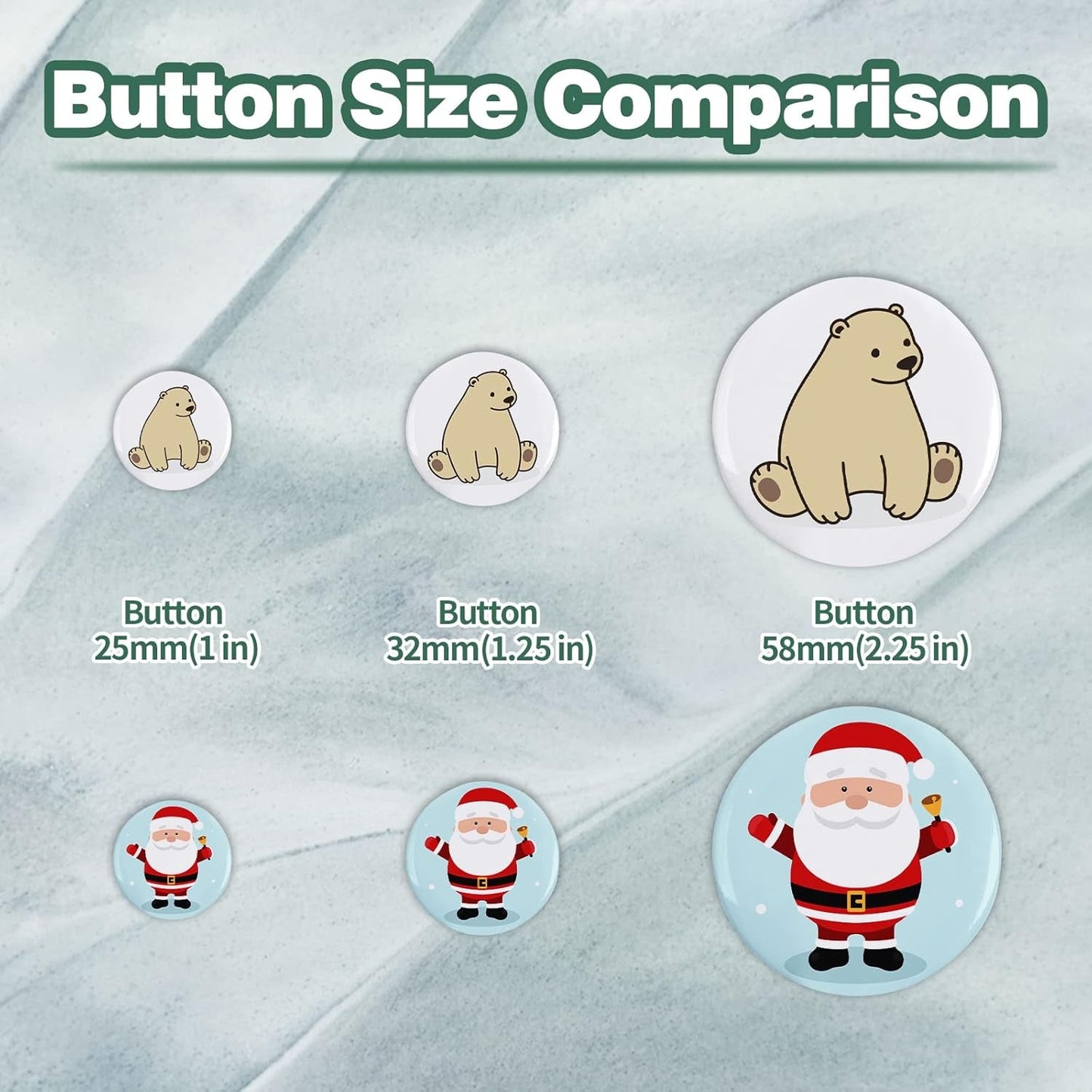 200 Sets 2.25 Inch Button Maker Supplies, 58Mm Button Supplies Parts Badge Part, Buttons Making Supplies, Includes Metal Pin Back Cover, Metal Shells, Blank Paper&Clear Film