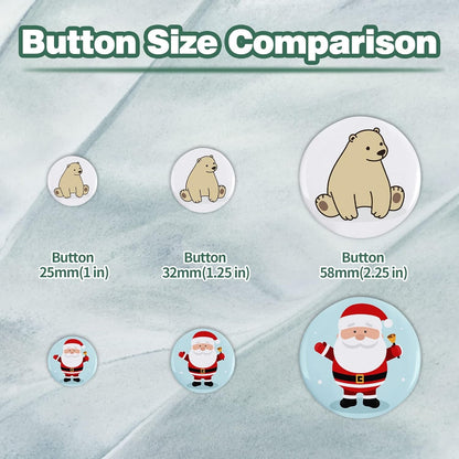 200 Sets 2.25 Inch Button Maker Supplies, 58Mm Button Supplies Parts Badge Part, Buttons Making Supplies, Includes Metal Pin Back Cover, Metal Shells, Blank Paper&Clear Film