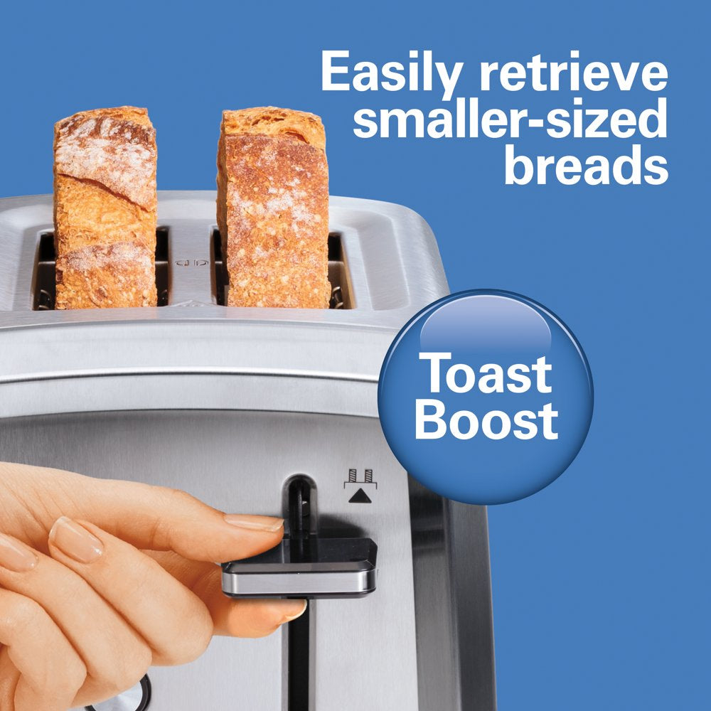 2 Slice Toaster, Extra-Wide Slots, Bagel Setting, Toast Boost, Slide-Out Crumb Tray, Auto-Shutoff & Cancel Button, Defrost Function, Stainless Steel 22794