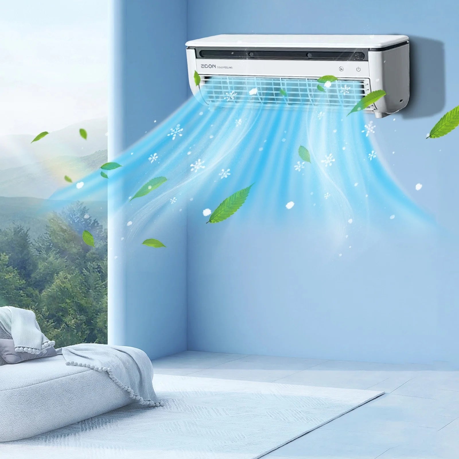 12000 BTU Mini Split Air Conditioner& Heater, Window Air Conditioner with Remote Control, Energy Saving, Ultra Quiet & Easy Installation,115V AC Units Cools Rooms up to 750 Sq.Ft