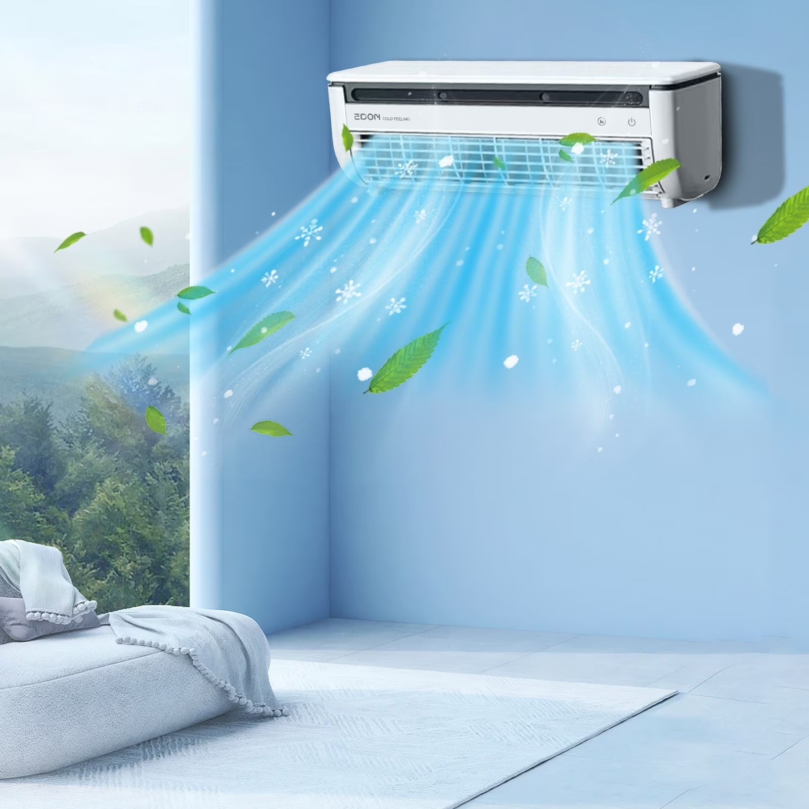 10000 BTU Window Air Conditioner 450 Sq Ft. Intelligent AC, with Remote Control, Can Be Used as a Dehumidifier/Fan, Operates Quietly, Energy-Saving