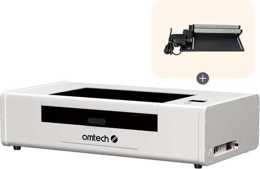 Omtech Polar Lite CO2 Laser Engraver with Rotary Axis, 20"X12" 55W Desktop Laser Engraving Machine for Home Use, Built-In Exhaust Fans & 0.5Gal Water Tank, Laser Cutting Machine for Wood Acrylic More