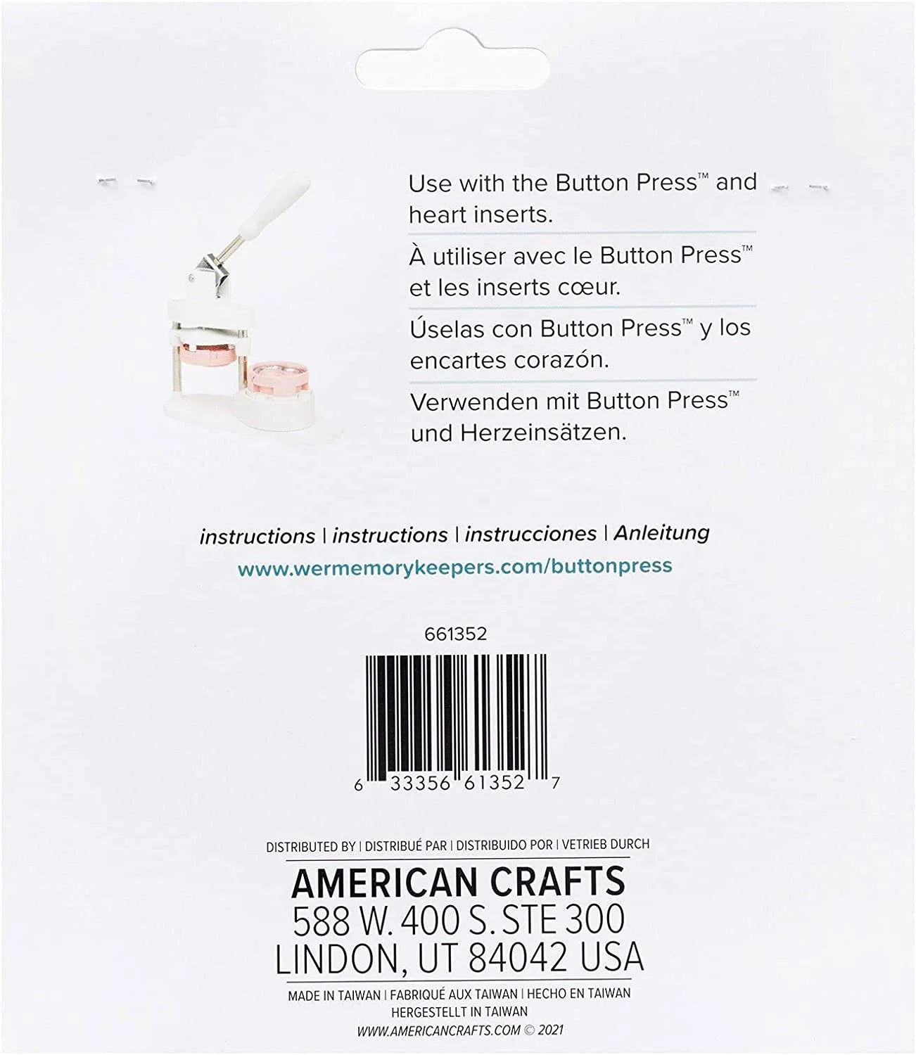 Button Press Refill Pack Kit-Heart - Makes 9 Pins