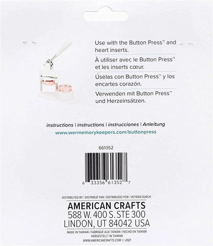 Button Press Refill Pack Kit-Heart - Makes 9 Pins