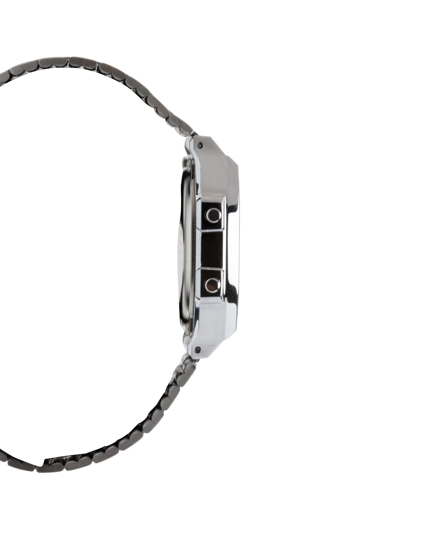 Men'S Stainless Steel Band Wristwatch, Silver & Black