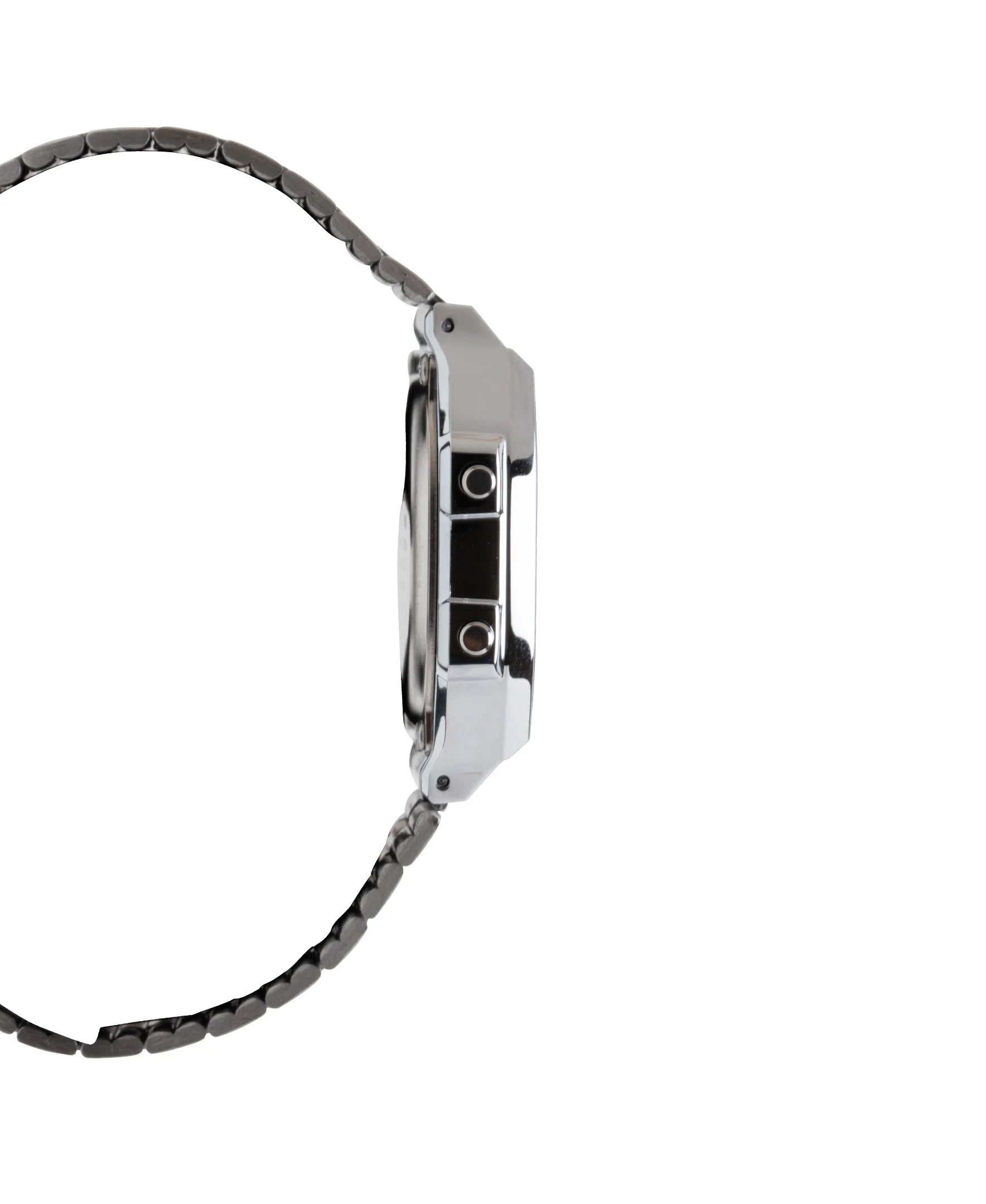 Men'S Stainless Steel Band Wristwatch, Silver & Black