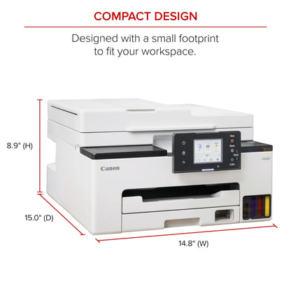 Canon Megatank MAXIFY GX2020 All-In-One Wireless Color Printer - Print, Copy, Scan with Duplex Printing - Refillable Tank System, Compact Desktop Design - Wireless Print Scan Copy for Home & Office