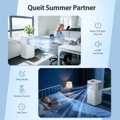 Portable Air Conditioner 10000BTU Ashrae ( 6000BTU) Indoor Room AC Unit Dehumidifier Window Kit Remote Control Easy&Efficient Bedroom