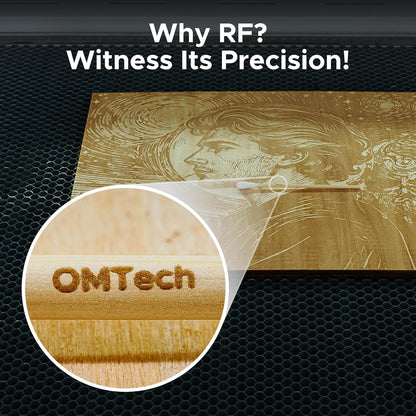 Omtech Pro Quantum 60W RF CO2 Laser Engraver & Cutter, 4200Mm/S Speed, 0.07Mm Precision, Dual Air Assist, Dust Extraction Fan, Lightburn Compatible, 39.4" X 23.6" Work Area, 20,000+ Hour Lifespan
