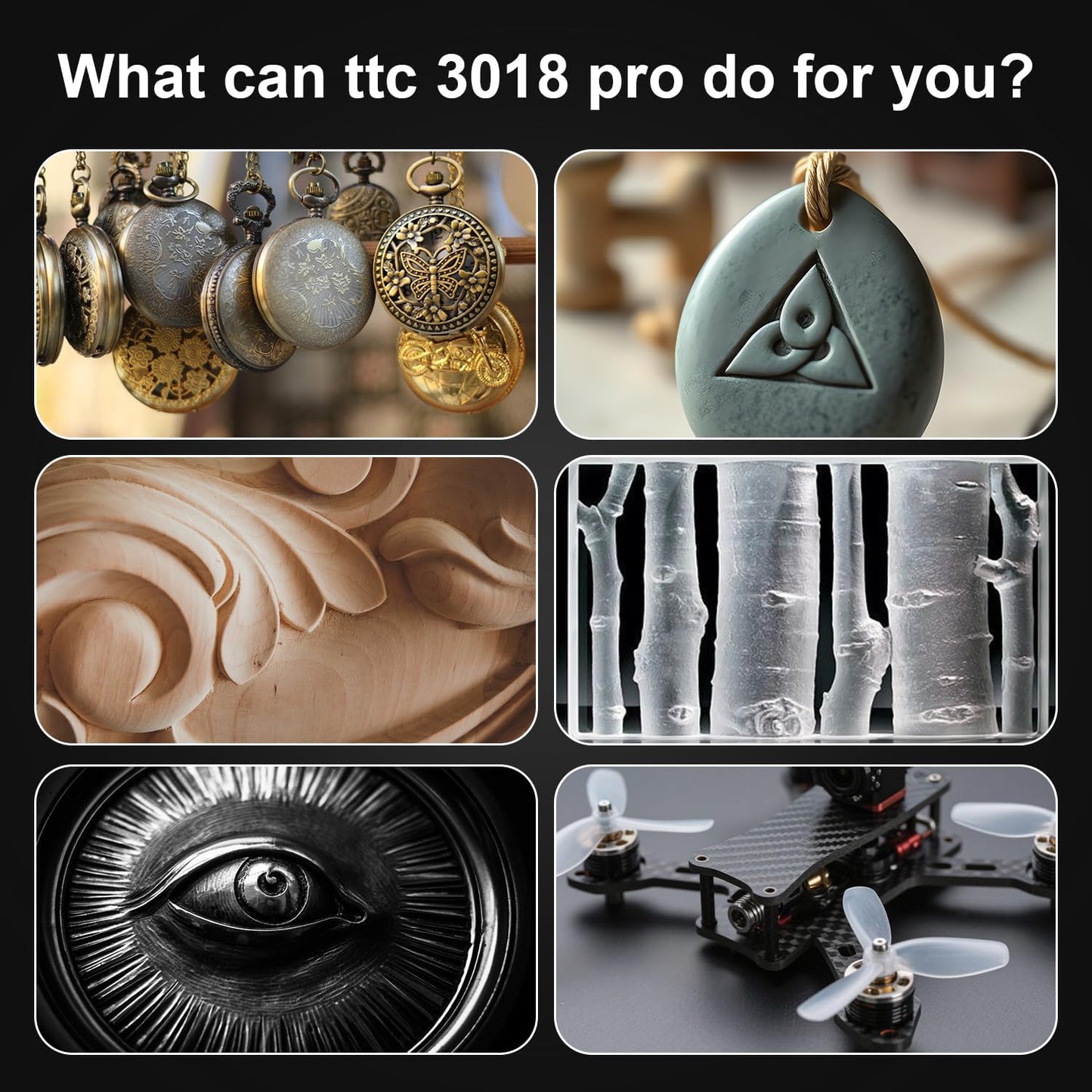 TTC3018 Pro CNC Router Machine,Desktop CNC Engraving Machine Upgraded 3-Axis Engraving All-Metal Milling Machine for Wood Acrylic MDF Nylon,300Mmx180Mmx40Mm Working Area