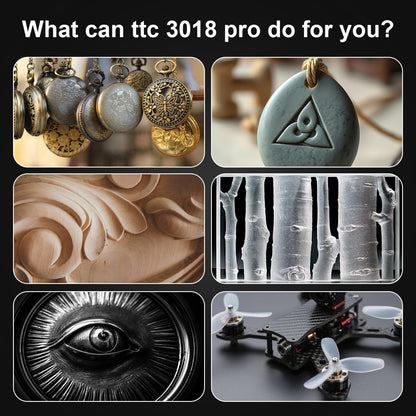 TTC3018 Pro CNC Router Machine,Desktop CNC Engraving Machine Upgraded 3-Axis Engraving All-Metal Milling Machine for Wood Acrylic MDF Nylon,300Mmx180Mmx40Mm Working Area