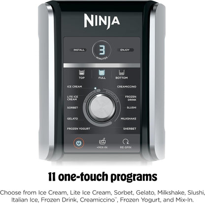 Ninja Creami Deluxe Ice Cream Maker, Treats and Frozen Desserts, Sorbet, Milkshakes, Yogurt and More, 11-In-1 Programs, XL Capacity, Includes Two 24-Oz Family-Size Tubs, Silver, NC501