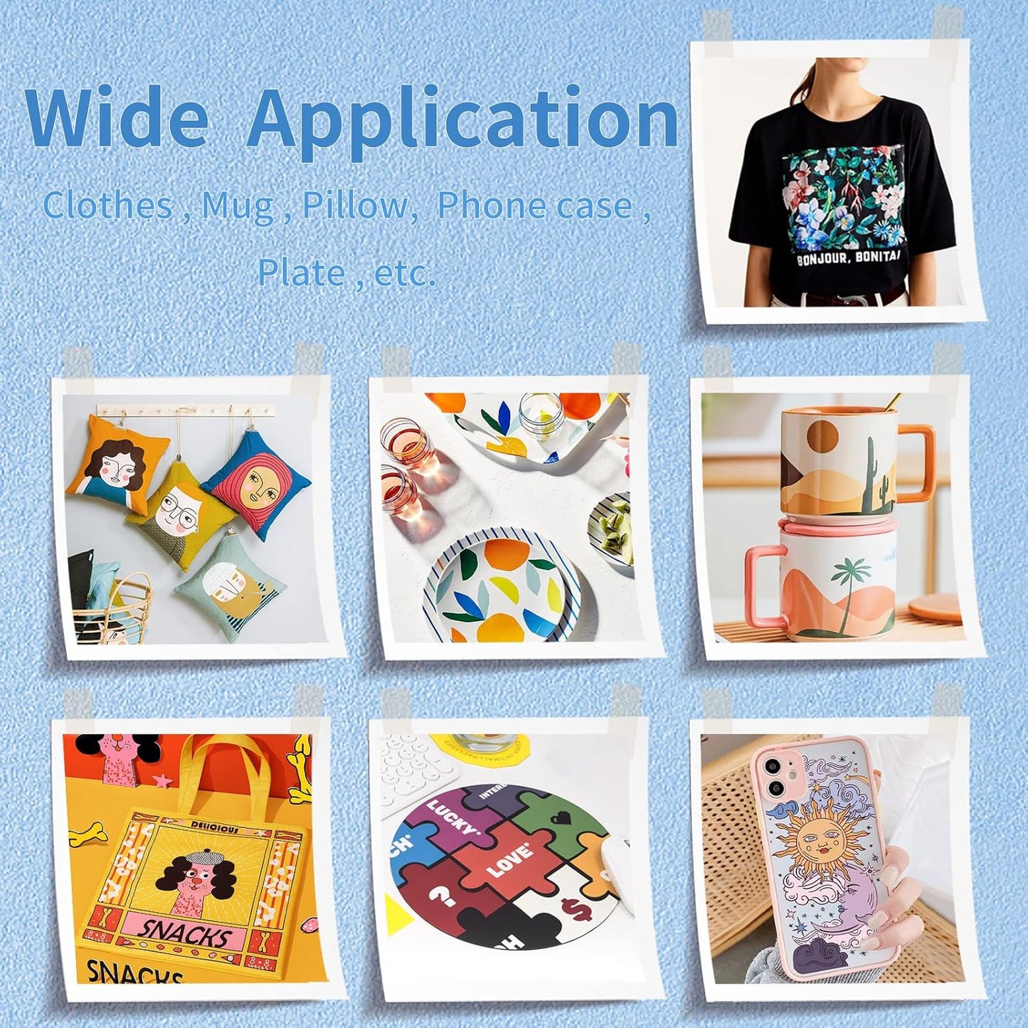 Sublimation Paper 120 Sheets +12" X 20FT Matte Clear HTV Vinyl for Sublimation