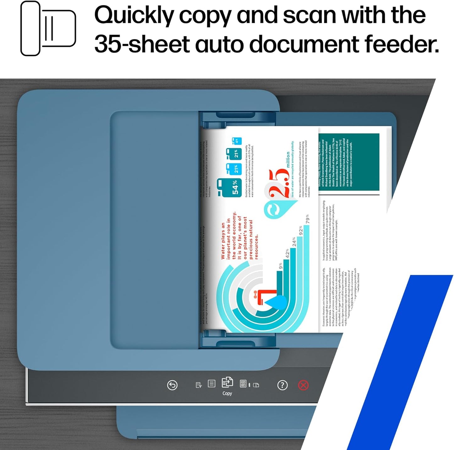 HP Smart Tank 7602 Wireless All-In-One Ink Tank Printer, Scanner, Copier with 2 Years of Ink Included, Best-For-Home Office, Cartridge-Free Refillable, Ai-Enabled (28B98A)